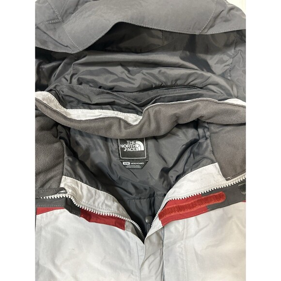 The North Face Men M HyVent Insulated Hooded Ski Jacket Gray Red Removable hood - Picture 4 of 14